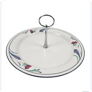 VACAZ- Lenox Poppies on Blue Round Tidbit